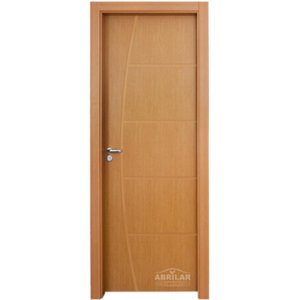 Kit Porta com Batente Decorada Mogno Pintura UV Direita - 210x80