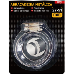 Kit 2 Un Abraçadeira Regulagem 27mm até 51mm Rosca 2,7 À 5cm Metal 12mm Espessura Aço para Mangueira - 4