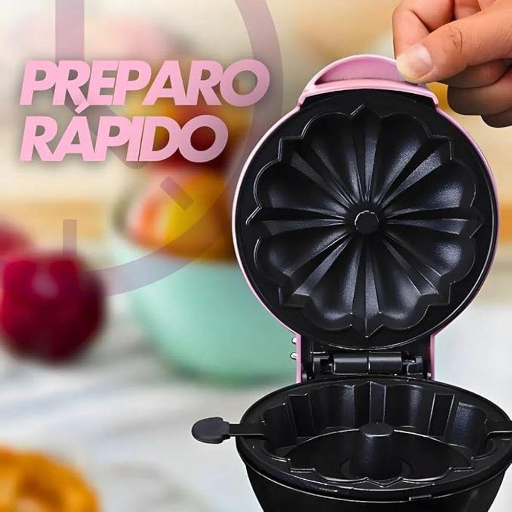 Mini Máquina de Bolo Caseiro Antiaderente e Portátil 110v Rosa - 6