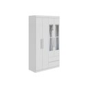 Ver imagem 1 de Guarda Roupa Solteiro 4 Portas e 2 Gavetas C/ Espelho Zeus Branco - Lopas