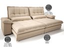 Ver imagem 3 de Sofá Bergamo 2,10m Retrátil e Reclinável Linho Soft Bege - Netsofas