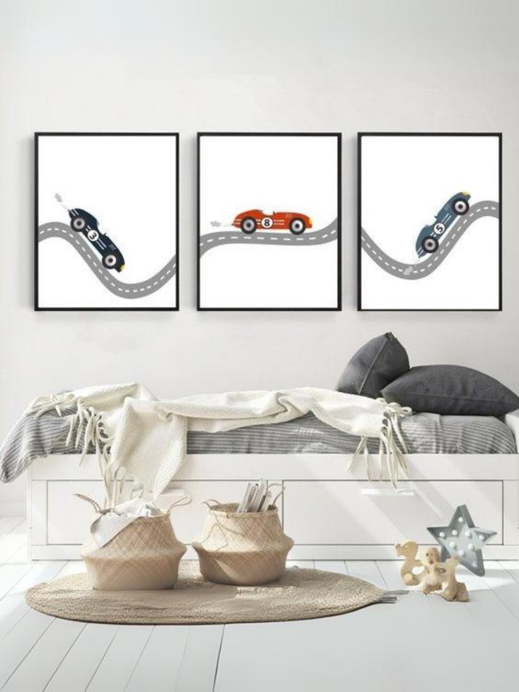 Kit 3 Quadros Decorativos Infantil Carros No2