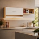 Ver imagem 6 de Armário Aéreo Duplo 100% MDF 2 Portas 200cm Carménère Amêndoa / Off White Ronipa