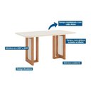 Ver imagem 2 de Conjunto: Mesa de Cozinha Yara C/ Tampo Madeirado C/ Vidro Curvo 160x90cm e 6 Cadeiras Malu Nature/