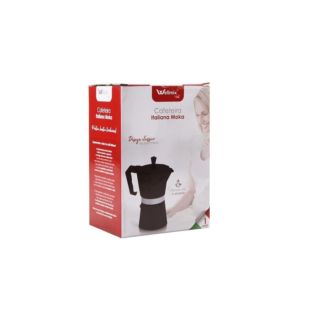 Cafeteira Italiana Moka Preto - Wellmix - 3