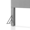 Ver imagem 5 de Cabeceira Cama Box Casal 1,40m Estofada Detalhe em Madeira Java Linho Cinza