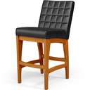 Ver imagem 2 de Kit 02 Banquetas Baixa Cozinha Bancada Bar Sala Jantar Fixa Mila L02 Couríssimo Preto - Lyam Decor B