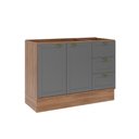 Ver imagem 1 de Balcão Gabinete de Pia 120cm MDF 2 Portas 3 Gavetas Milla Móveis Carraro
