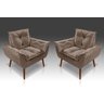Kit 02 Poltrona Decorativa Opala Suede Capuccino - Pandora Decor - 1