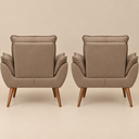 Ver imagem 3 de Kit 02 Poltrona Decorativa Opala Suede Capuccino Quarto Clinica Salão
