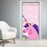 Adesivo para Porta Unicórnio com Estrelas- 83X210Cm - 2