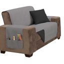 Ver imagem 1 de Protetor de Sofá Padrão 2 Lugares Impermeável 100% Poliéster:cinzapreto