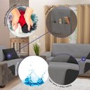 Ver imagem 2 de Protetor de Sofá Padrão 2 Lugares Impermeável 100% Poliéster:cinzapreto