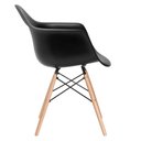 Ver imagem 3 de KIT - 8 x cadeiras Charles Eames Eiffel DAW com braços - Base de madeira clara - Preto