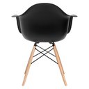 Ver imagem 4 de KIT - 8 x cadeiras Charles Eames Eiffel DAW com braços - Base de madeira clara - Preto