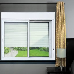 Janela Elite 2 Folhas Moveis com Persiana Integrada 120 X 120 Vidro Liso - 1