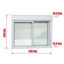Ver imagem 6 de Janela Elite 2 Folhas Moveis com Persiana Integrada 120 X 120 Vidro Liso