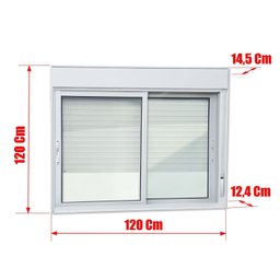 Janela Elite 2 Folhas Moveis com Persiana Integrada 120 X 120 Vidro Liso - 6