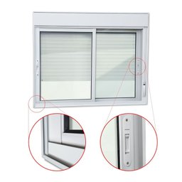 Janela Elite 2 Folhas Moveis com Persiana Integrada 120 X 120 Vidro Liso - 2