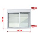 Ver imagem 6 de Janela Elite 2 Folhas Moveis com Persiana Integrada 140 X 120 Vidro Liso