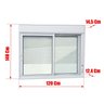 Janela Elite 2 Folhas Moveis com Persiana Integrada 140 X 120 Vidro Liso - 6