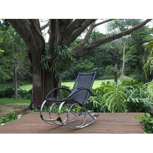 2 Cadeiras de Balanço e Mesa Centro em Alumínio - Jardim, Área - Pedra Ferro