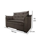 Ver imagem 3 de Sofá 2 Lugares para Sala Moderno Confortável Ágata Suede Marrom