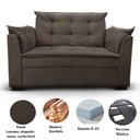 Ver imagem 4 de Sofá 2 Lugares para Sala Moderno Confortável Ágata Suede Marrom