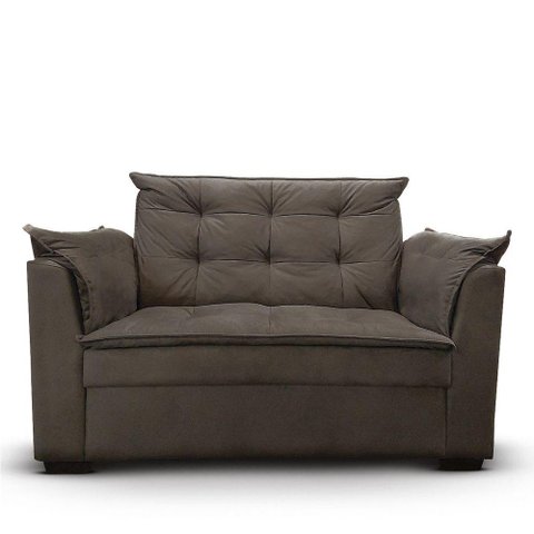 Sofá 2 Lugares para Sala Moderno Confortável Ágata Suede Marrom