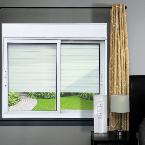 Janela Elite 2 Folhas Moveis com Persiana Integrada Correr com Motor e Controle Remoto 140 X 200 Vid
