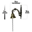 Ver imagem 2 de Sino Campainha de Metal Dourado Artesanal Para Parede