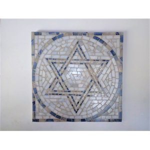 Mandala de Parede Estrela de David Mosaico 80cm