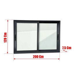 Janela Elite 2 Folhas Moveis 120 X 200 Vidro Liso - 6