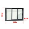 Janela Elite 3 Folhas Moveis Sequenciais 100 X 150 Vidro Liso - 6