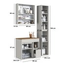 Ver imagem 3 de Conjunto Banheiro Modulado 88 cm com 3 Peças Gabinete Suspenso sem Cuba Bahamas Yescasa Arenas