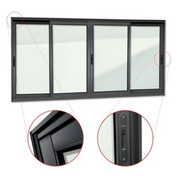 Janela Elite 4 Folhas Moveis 100 X 120 Vidro Liso - 2