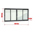 Ver imagem 6 de Janela Elite 4 Folhas Moveis 100 X 150 Vidro Liso
