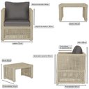 Ver imagem 2 de Mesa e 4 Poltronas Madri Corda Náutica Estofado 11 Trama Rami