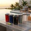 Ver imagem 4 de Kit 2 Porta Lata Térmico 350ml Ideal para Bares e Casa:Cinza