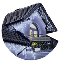 Ver imagem 1 de Kit 2 Cascatas 400 Leds 10M C/ 8 Funções Branco Frio C/ Fio Branco 110V