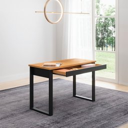 Mesa para Escritório 1 Gaveta Industrial Freijó/preto - Dalla Costa - 1