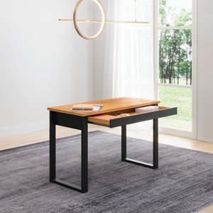 Mesa para Escritório 1 Gaveta Industrial Freijó/preto - Dalla Costa