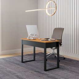 Mesa para Escritório 1 Gaveta Industrial Freijó/preto - Dalla Costa - 3