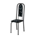 Ver imagem 5 de Conjunto de Mesa Retangular a 120x75cm Tampo de Vidro 4 Cadeiras Lavínea Prata/Preto Floral/Mart