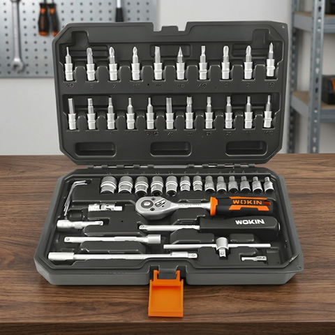 Conjunto de Ferramentas Soquete 1/4 46 Peças Wokin Tools