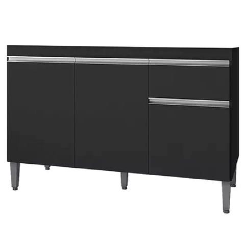 Balcão de Pia Tatiane 120cm Preto - Ajl Moveis