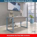 Ver imagem 2 de Mesa Escritório P25 Tub Pandin 120 Cm (larg) Tampo Mdp Cinza Pé Aço Tubular Azul Dali