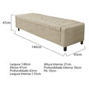 Ver imagem 3 de Kit Cabeceira e Calçadeira Baú Casal Everest P02 140cm para Cama Box Corano Bege