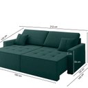 Ver imagem 3 de Sofá 3 Lugares 212 100 x 90 cm Veludo Tomie Yescasa Verde Militar