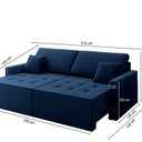 Ver imagem 3 de Sofá 3 Lugares 212 100 x 90 cm Veludo Tomie Yescasa Azul Marinho